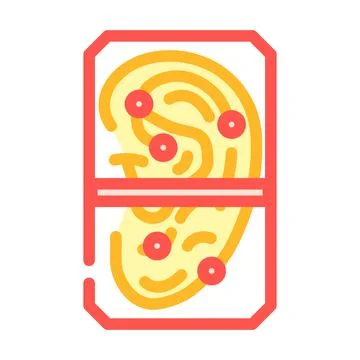Ear recognition color icon vector illustration Stock Illustration
