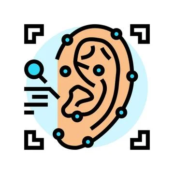 Ear recognition color icon vector illustration Illustrazione stock