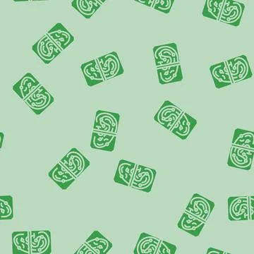 Ear recognition glyph vector seamless pattern Stock Illustration