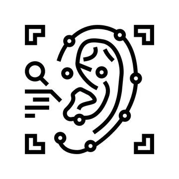 Ear recognition line icon vector illustration Illustrazione stock