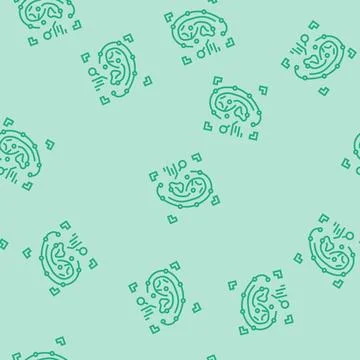 Ear recognition line seamless pattern Illustrazione stock