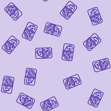 Ear recognition line vector seamless pattern 스톡 일러스트