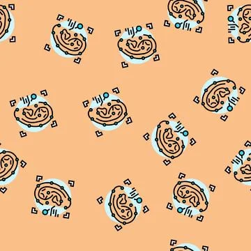 Ear recognition vector seamless pattern Illustrazione stock