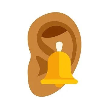 Ear with ringing bell representing tinnitus or hearing loss Stock Illustration