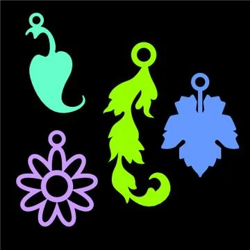 Ear rings vector for laser cut Stock Illustration