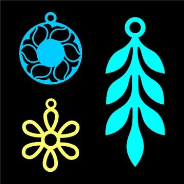 Ear rings vector for laser cut Stock Illustration