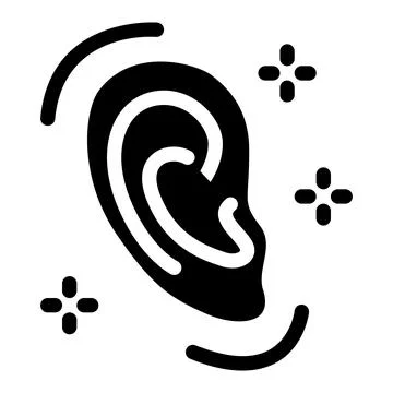 Ear shape change icon Vector Glyph Illustration Illustrazione stock