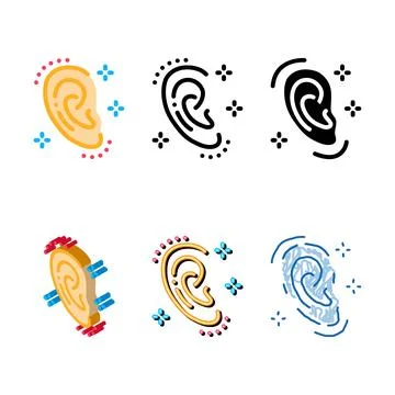 Ear shape diversity change icon vector outline Stock Illustration