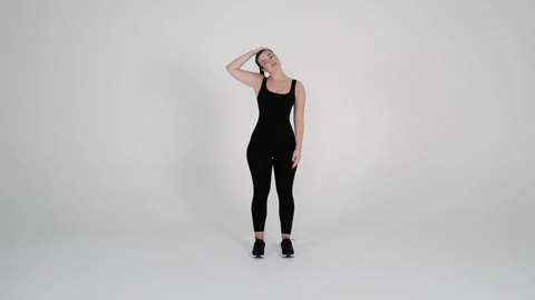 - Ear to shoulder stretch Stock Footage 314193552