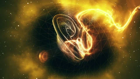 Ear Silhouette With particle effect Stock Footage 218293517