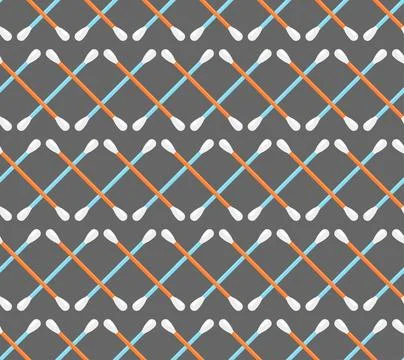 Ear stick clean pattern seamless. Ear cleaning stick background Stock Illustration