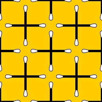 Ear stick clean pattern seamless. Ear cleaning stick background Stock Illustration