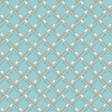 Ear stick clean pattern seamless. Ear cleaning stick background Stock Illustration