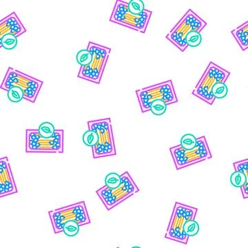 Ear sticks zero waste vector seamless pattern Stock Illustration