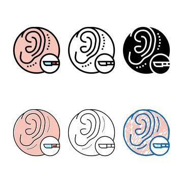Ear surgery color icon vector pack Stock Illustration