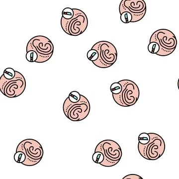 Ear surgery vector seamless pattern Stock Illustration