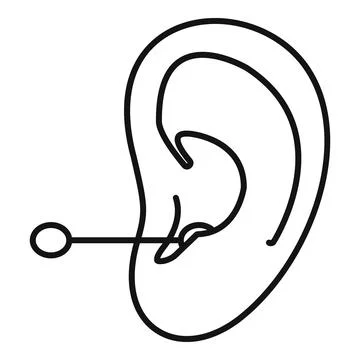 Ear with tragus piercing body modification icon Stock Illustration