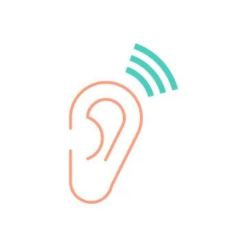 Ear vector icon logo design Stock Illustration