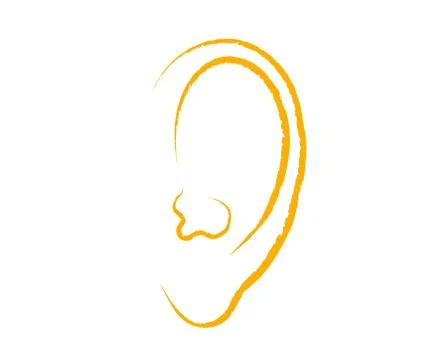 Ear on a white background. Sketch. Vector Stock Illustration