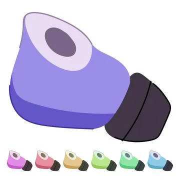 Ear wireless earphones vector cartoon graphic Stock Illustration