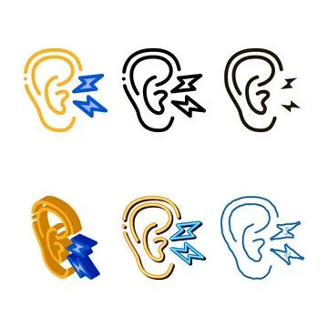 Earache icon vector outline styles イラスト素材