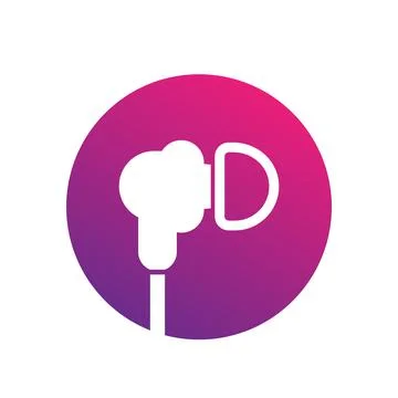 Earbud Headphones vector icon Stock Illustration