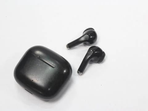Earbuds isolated on white background Stock Photos