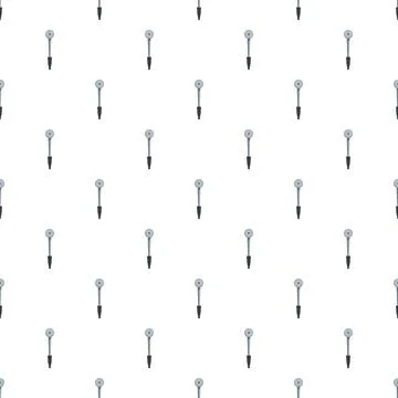 Earbuds repeating in a seamless pattern on a clean white background Stock Illustration