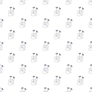Earbuds technology seamless pattern repeating audio accessories 스톡 일러스트