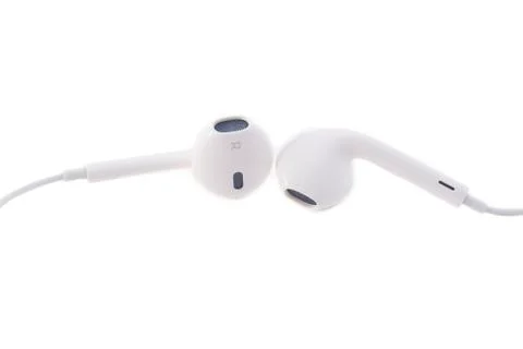 Earbuds on White Stock Photos