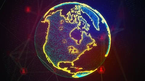 Earch globe, world map point, line, composition representing global, network Stock Illustration