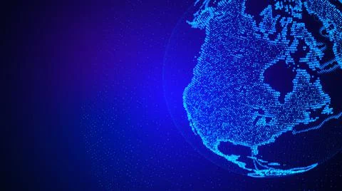 Earch globe, world map point, line, composition representing global, network Stock-Illustration