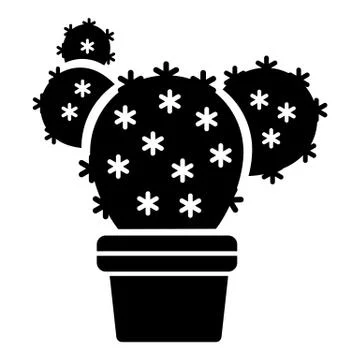 Eared cactus icon, simple style Stock Illustration