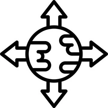 Earh with Intersection arrows icon, location map and navigation vector Stock Illustration