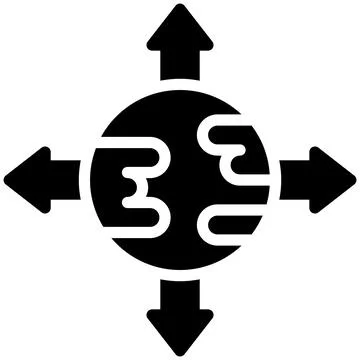 Earh with Intersection arrows icon, location map and navigation vector Stock Illustration