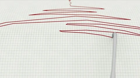 Earhtquake Seismograph Bacic Demonsration Vertical Stock Footage 348520232