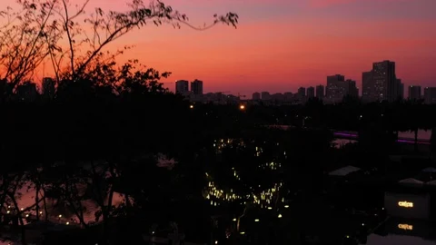 Earial dawn view of district7 Stock Footage 105177643