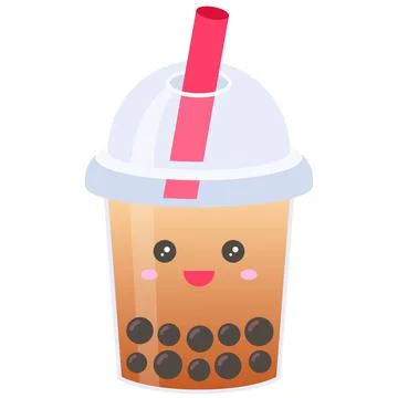 Earl grey tea, Bubble tea vector illustration Stock Illustration