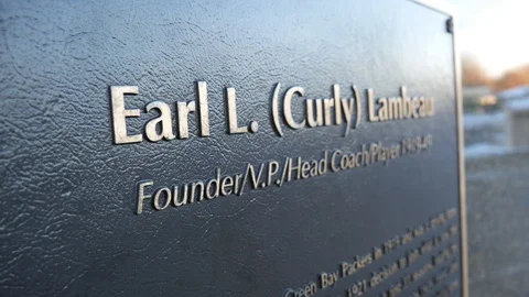 Earl Lambeau Statue - Green Bay Packers Stock Footage 100975365