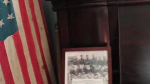 Early 20th Cent. American Flags School House Blackboard Stock Footage 43619361