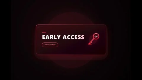 Early access ui notification button with glowing key for digital membership.. Stock Footage 337552907