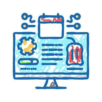 Early adopter tech enthusiast icon doodle illustration Illustrazione stock