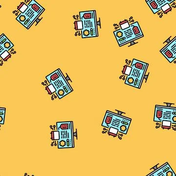 Early adopter tech enthusiast vector seamless pattern Stock Illustration