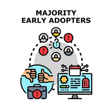 Early adopters testing new product or service concept Stock Illustration