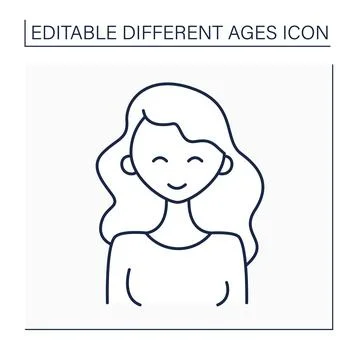 Early adulthood line icon Stock Illustration