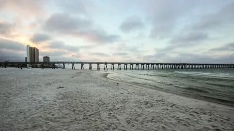 Early AM Time Lapse on Panama City Beach, Florida Stock Footage