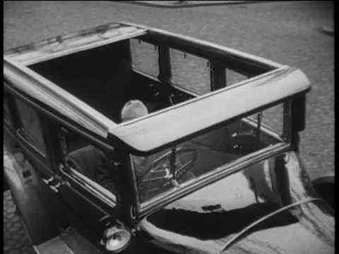Early Automatic Convertible Car 1930 archival footage Stock Footage 79021079
