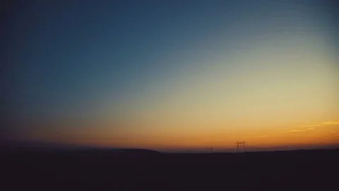 The early background of the colourful sky on the fields. 4K Stock Footage