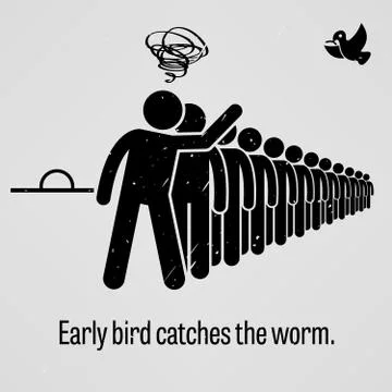 Early Bird Catches the Worm Illustrazione stock