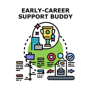 Early career support buddy concept illustration Stock Illustration